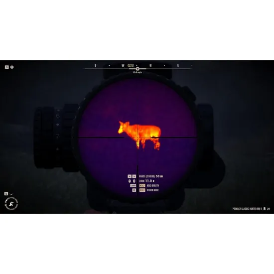 PlayStation 5 game case for Way of the Hunter 2 showing a hunter and dog tracking big game across North American wilderness