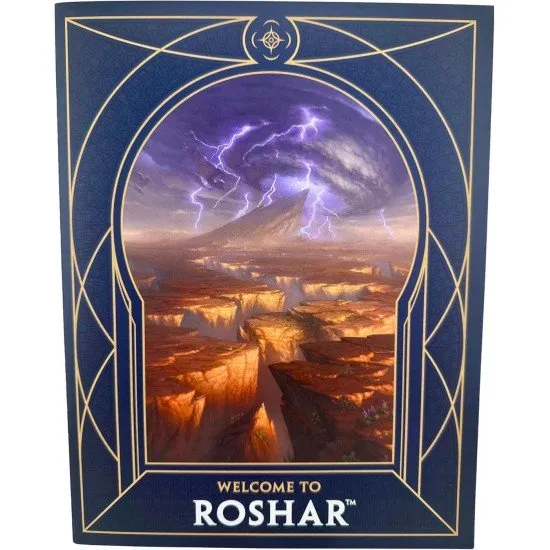 Cosmere RPG Welcome to Roshar book cover showing a panoramic view of the storm-swept world of Roshar
