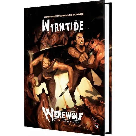 Hardcover sourcebook for Werewolf The Apocalypse Wyrmtide featuring dark, visceral horror artwork