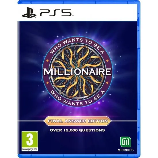 The box art for Who Wants To Be A Millionaire? - Final Answer Edition on PS5, featuring the game show's iconic logo and money tree.
