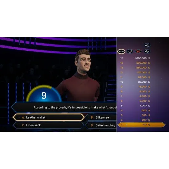 The box art for Who Wants To Be A Millionaire? - Final Answer Edition on PS5, featuring the game show's iconic logo and money tree.