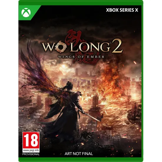 Xbox game case for Wo Long 2 Wings of Ember showcasing a martial artist holding an ember-infused sword against dark demonic forces