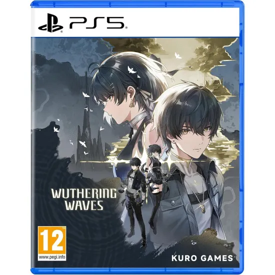 PlayStation 5 game case and physical extras for Wuthering Waves Deluxe Collection featuring Rover and Resonators
