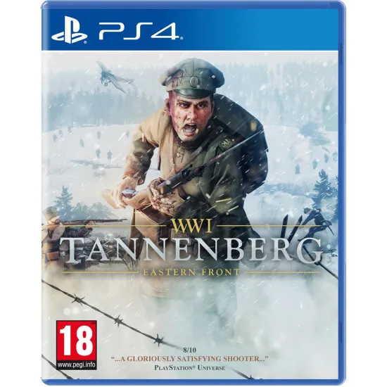 PlayStation 4 game case for WWI Tannenberg Eastern Front showing World War I soldiers fighting in winter conditions