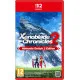 A Nintendo Switch 2 game case showing Rex and Pyra standing together on a grassy cliffside looking out at a colossal living Titan wading through a vast sea of white clouds