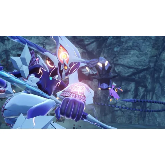 A Nintendo Switch 2 game case showing Noah and Mio standing on a grassy hill looking out at a massive, shattered sword piercing the landscape under an ultra-high-definition sky