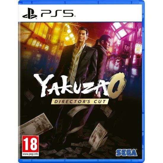 Yakuza 0 Director's Cut Crime Drama Game PS5 Yakuza 0 Director's Cut PS5 box art showing Kazuma Kiryu and Goro Majima in 1980s Japan