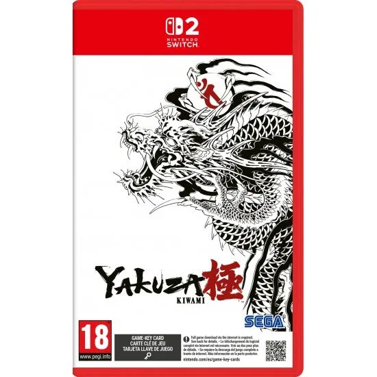 Yakuza Kiwami Nintendo Switch 2 box art showing Kazuma Kiryu in the bustling Japanese red-light district