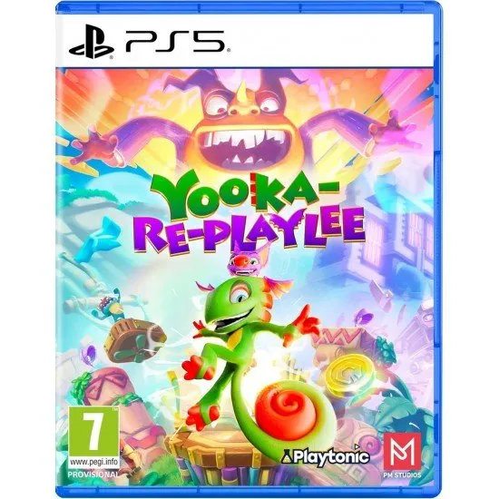 Yooka-Replayee PS5 box art showing the buddy-duo Yooka and Laylee in a vibrant, enhanced 3D world