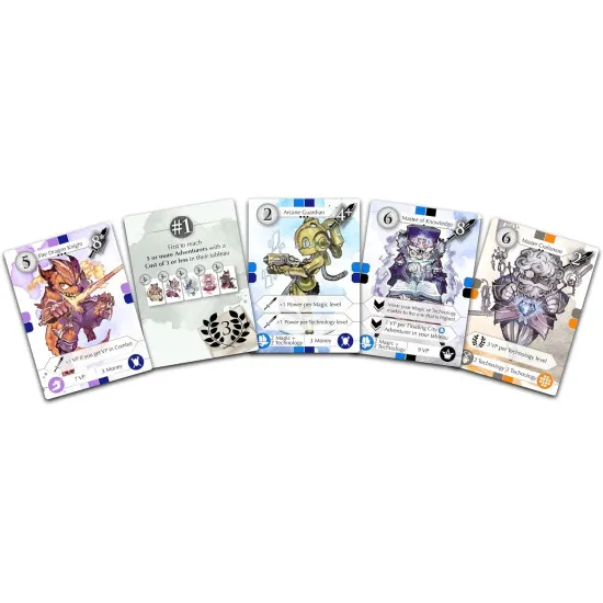 YRO card game box featuring six fantasy faction adventurer artwork from Sunrise Islands Wooden Conclave and Dragon Knight factions