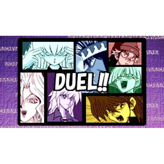 Nintendo Switch game case showing classic Yu-Gi-Oh! characters and various retro game screenshots from the early Duel Monsters era