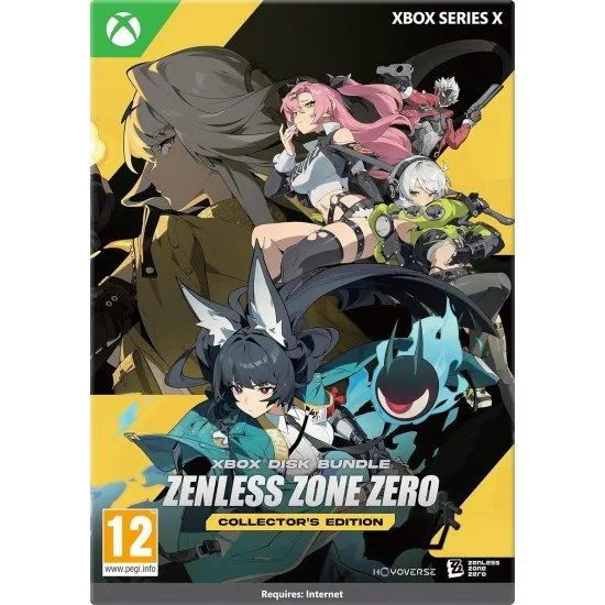 A collection of Zenless Zone Zero physical goods including an acrylic card, badge, and game disc case